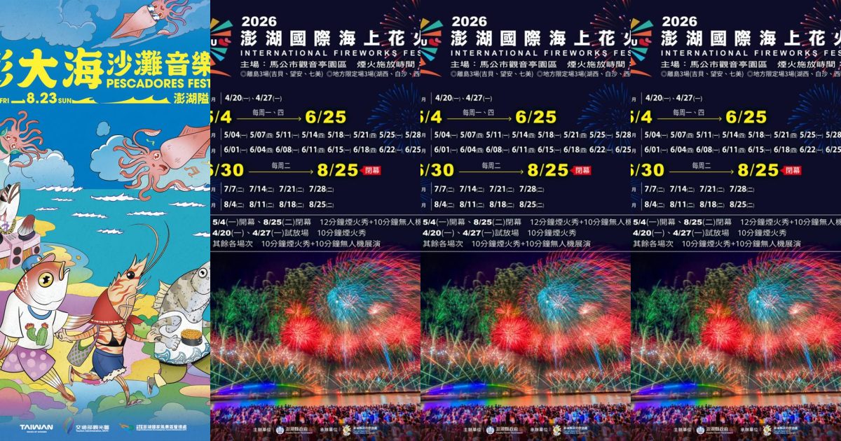 2026 年 8 月 澎湖運動戶外：盛夏海島，音樂與煙火的狂響曲