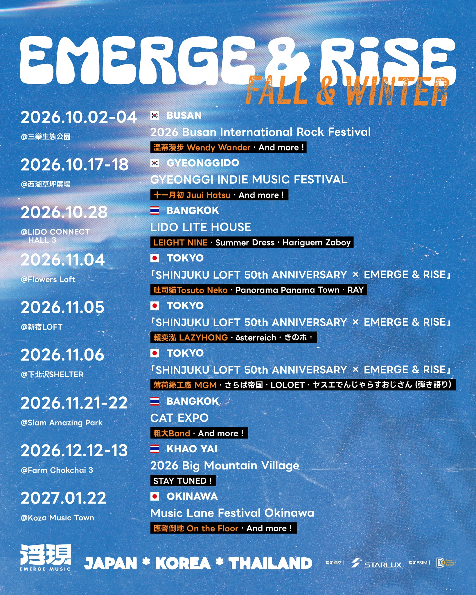 EMERGE & RISE 國際演出媒合計畫｜秋冬巡迴 活動海報